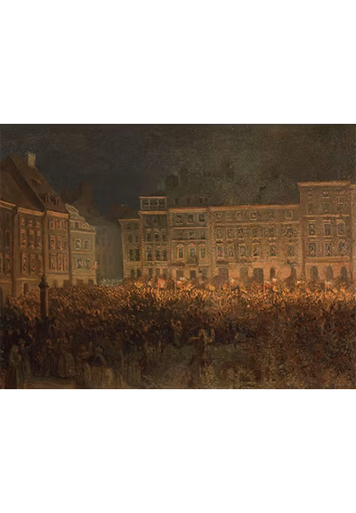 Manifestacja patriotyczna na Rynku Starego Miasta w 1861